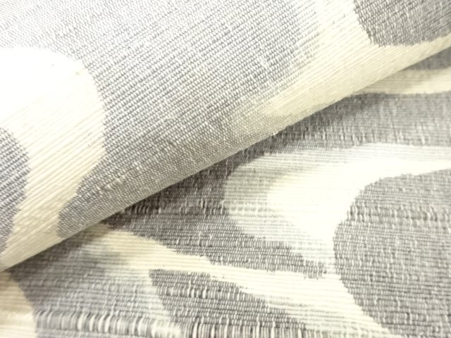  アンティーク　手織り節紬　流水模様織り出し名古屋帯